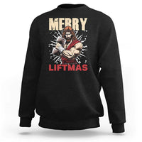 Jesus Gym Christmas Sweatshirt Merry Liftmas Xmas - Wonder Print Shop
