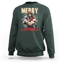 Jesus Gym Christmas Sweatshirt Merry Liftmas Xmas - Wonder Print Shop