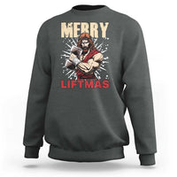 Jesus Gym Christmas Sweatshirt Merry Liftmas Xmas - Wonder Print Shop
