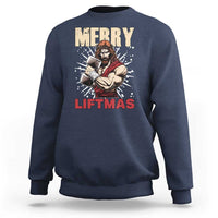 Jesus Gym Christmas Sweatshirt Merry Liftmas Xmas - Wonder Print Shop