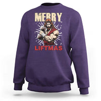 Jesus Gym Christmas Sweatshirt Merry Liftmas Xmas - Wonder Print Shop
