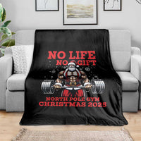 Santa Gym Christmas Throw Blanket Lifting Swole Santa Ugly Xmas - Wonder Print Shop
