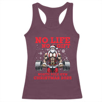 Santa Gym Christmas Racerback Tank Top Lifting Swole Santa Ugly Xmas - Wonder Print Shop