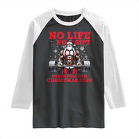 Santa Gym Christmas Raglan Shirt Lifting Swole Santa Ugly Xmas - Wonder Print Shop