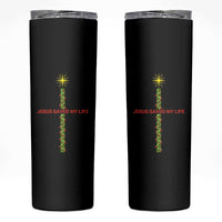 Jesus Christian Christmas Skinny Tumbler Religious Cross Bible Verse Inspirational - Wonder Print Shop