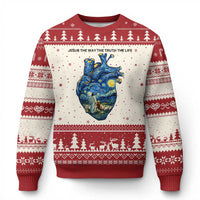 Jesus Christian Starry Night Ugly Christmas Sweater The Way The Truth The Life - Wonder Print Shop