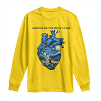 Jesus Christian Starry Night Long Sleeve Shirt The Way The Truth The Life - Wonder Print Shop