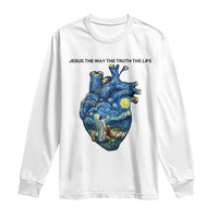 Jesus Christian Starry Night Long Sleeve Shirt The Way The Truth The Life - Wonder Print Shop