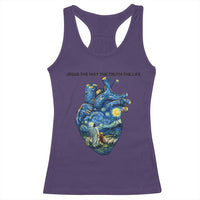 Jesus Christian Starry Night Racerback Tank Top The Way The Truth The Life - Wonder Print Shop