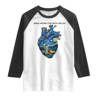 Jesus Christian Starry Night Raglan Shirt The Way The Truth The Life - Wonder Print Shop
