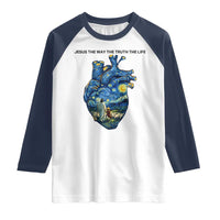 Jesus Christian Starry Night Raglan Shirt The Way The Truth The Life - Wonder Print Shop