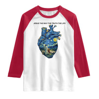 Jesus Christian Starry Night Raglan Shirt The Way The Truth The Life - Wonder Print Shop