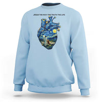 Jesus Christian Starry Night Sweatshirt The Way The Truth The Life - Wonder Print Shop