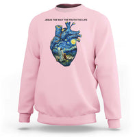 Jesus Christian Starry Night Sweatshirt The Way The Truth The Life - Wonder Print Shop