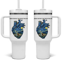 Jesus Christian Starry Night Tumbler With Handle The Way The Truth The Life - Wonder Print Shop