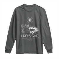 Jesus Christian Long Sleeve Shirt Crown Thorn Monochrome LRD SVR Symbolic Religious - Wonder Print Shop
