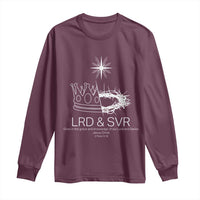 Jesus Christian Long Sleeve Shirt Crown Thorn Monochrome LRD SVR Symbolic Religious - Wonder Print Shop