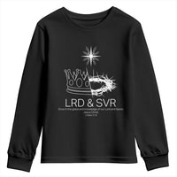 Jesus Christian Youth Sweatshirt Crown Thorn Monochrome LRD SVR Symbolic Religious - Wonder Print Shop