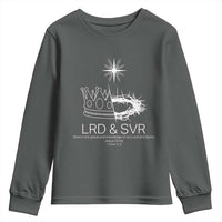Jesus Christian Youth Sweatshirt Crown Thorn Monochrome LRD SVR Symbolic Religious - Wonder Print Shop