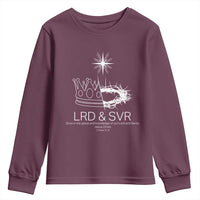 Jesus Christian Youth Sweatshirt Crown Thorn Monochrome LRD SVR Symbolic Religious - Wonder Print Shop