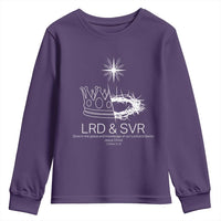 Jesus Christian Youth Sweatshirt Crown Thorn Monochrome LRD SVR Symbolic Religious - Wonder Print Shop