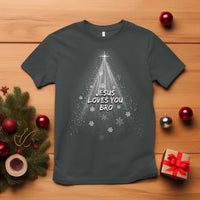 Christian Christmas T Shirt Jesus Loves You Bro - Wonder Print Shop