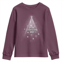 Christian Christmas Youth Sweatshirt Jesus Loves You Bro - Wonder Print Shop