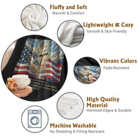 Jesus Christian Throw Blanket American Flag Religious Cross Bible Verse Faith Inspirational - Wonder Print Shop
