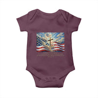 Jesus Christian Baby Onesie American Flag Religious Cross Bible Verse Faith Inspirational - Wonder Print Shop