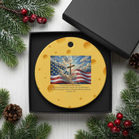 Jesus Christian Ceramic Ornament American Flag Religious Cross Bible Verse Faith Inspirational - Wonder Print Shop