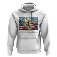 Jesus Christian Hoodie American Flag Religious Cross Bible Verse Faith Inspirational - Wonder Print Shop