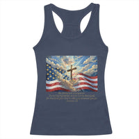 Jesus Christian Racerback Tank Top American Flag Religious Cross Bible Verse Faith Inspirational - Wonder Print Shop