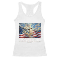 Jesus Christian Racerback Tank Top American Flag Religious Cross Bible Verse Faith Inspirational - Wonder Print Shop