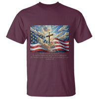 Jesus Christian T Shirt American Flag Religious Cross Bible Verse Faith Inspirational - Wonder Print Shop
