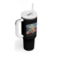 Jesus Christian Tumbler With Handle American Flag Religious Cross Bible Verse Faith Inspirational - Wonder Print Shop