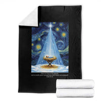 Christian Christmas Throw Blanket Nativity Scene Jeus Baby Starry Night Xmas - Wonder Print Shop