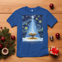 Christian Christmas T Shirt Nativity Scene Jeus Baby Starry Night Xmas - Wonder Print Shop