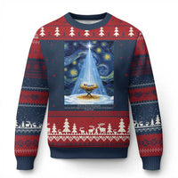 Christian Xmas Ugly Christmas Sweater Nativity Scene Jeus Baby Starry Night Xmas - Wonder Print Shop
