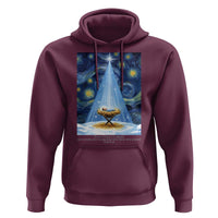Christian Christmas Hoodie Nativity Scene Jeus Baby Starry Night Xmas - Wonder Print Shop