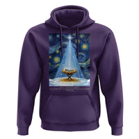 Christian Christmas Hoodie Nativity Scene Jeus Baby Starry Night Xmas - Wonder Print Shop