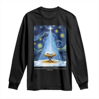 Christian Christmas Long Sleeve Shirt Nativity Scene Jeus Baby Starry Night Xmas - Wonder Print Shop