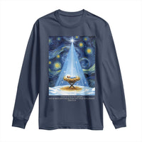 Christian Christmas Long Sleeve Shirt Nativity Scene Jeus Baby Starry Night Xmas - Wonder Print Shop