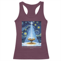 Christian Christmas Racerback Tank Top Nativity Scene Jeus Baby Starry Night Xmas - Wonder Print Shop