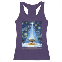 Christian Christmas Racerback Tank Top Nativity Scene Jeus Baby Starry Night Xmas - Wonder Print Shop