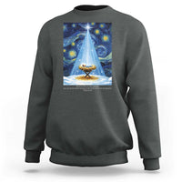 Christian Christmas Sweatshirt Nativity Scene Jeus Baby Starry Night Xmas - Wonder Print Shop