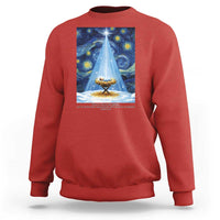 Christian Christmas Sweatshirt Nativity Scene Jeus Baby Starry Night Xmas - Wonder Print Shop