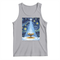 Christian Christmas Tank Top Nativity Scene Jeus Baby Starry Night Xmas - Wonder Print Shop