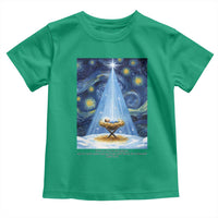 Christian Christmas Toddler T Shirt Nativity Scene Jeus Baby Starry Night Xmas - Wonder Print Shop