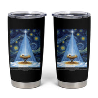 Christian Christmas Tumbler Cup Nativity Scene Jeus Baby Starry Night Xmas - Wonder Print Shop