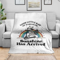 Funny Raccoon Rainbow Throw Blanket Your Little Ray Of Sarcastic Sunshine Has Arrived - Wonder Print Shop